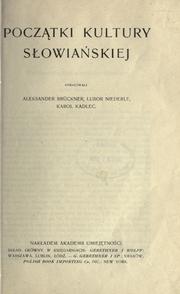 Cover of: Pocztki kultury sowiaskiej