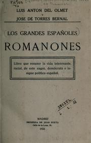 Cover of: Romanones by Luis Antón del Olmet