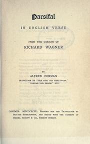 Cover of: Parsifal in English verse by Richard Wagner