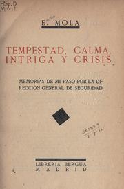 Cover of: Tempestad, calma, intriga y crisis.