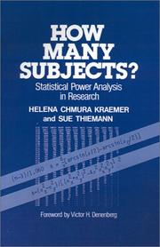 Cover of: How many subjects?: statistical power analysis in research