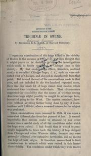 Cover of: Trichinae in swine. by E. L. Mark, E. L. Mark