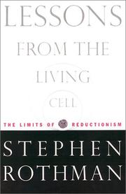 Cover of: Lessons From the Living Cell | Stephen S. Rothman