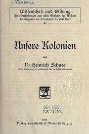 Cover of: Unsere Kolonien