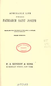 Cover of: Admirable life of the glorious patriarch Saint Joseph by Joseph A. Boullan