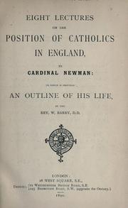 Cover of: Eight lectures on the position of Catholics in England by John Henry Newman