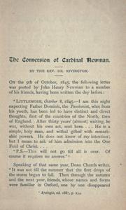 The conversion of Cardinal Newman by Luke Rivington