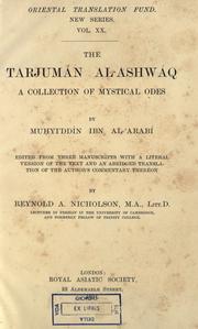 Cover of: The Tarjumán al-ashwáq by Ibn al-Arabi