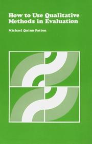 How to use qualitative methods in evaluation by Michael Quinn Patton