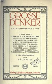 Cover of: Grosse Denker.
