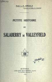 Cover of: Petite histoire de Salaberry de Valleyfield.