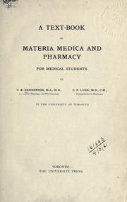 Cover of: text-book of materia medica and pharmacy for medical students