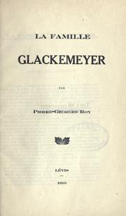 Cover of: famille Glackemeyer.