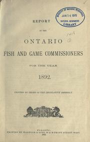 Cover of: Ontario Game and Fish Commission by Ontario. Game and Fish Commission.