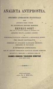 Cover of: Analecta Antiphontea. by Joannes Henricus Theodorus Hemstege, Joannes Henricus Theodorus Hemstege