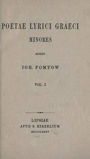 Cover of: Poetae lyrici graeci minores. by Hans Rudolf Pomtow