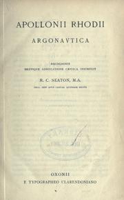 Cover of: Apollonii Rhodii Argonautica ad cod. ms. Laurentianum recensuit R. Merkel.