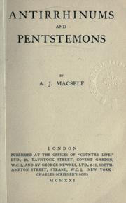 Cover of: Antirrhinums and Pentstemons. by Albert James Macself