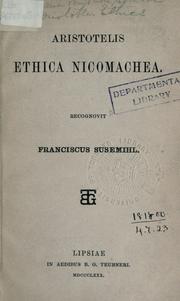 Cover of: Ethica Nicomachea by Aristotle