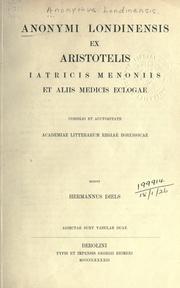 Cover of: Supplementum Aristotelicum. by 