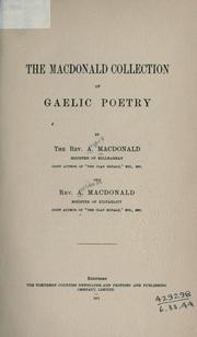 Cover of: The Macdonald collection of Gaelic poetry by A. Macdonald