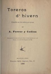 Cover of: Toreros d'hivern by Antonio Ferrer y Codina