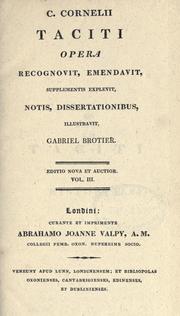 Cover of: Opera. by P. Cornelius Tacitus