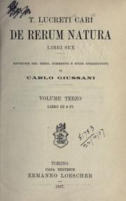 Cover of: De rerum natura libri sex. by Titus Lucretius Carus
