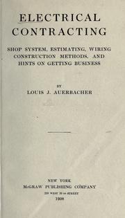 Cover of: Electrical contracting by Louis John Auerbacher