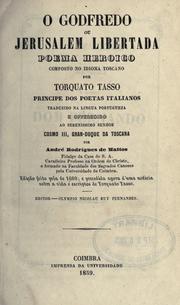 Cover of: O Godfredo, ou, Jerusalem libertada by Torquato Tasso