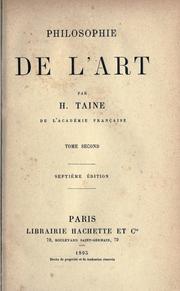 Cover of: Philosophie de l'art by Hippolyte Taine