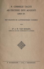 Cover of: Ab excessu divi Augusti, liber 15. by P. Cornelius Tacitus