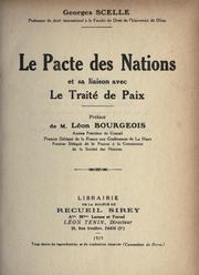 Cover of: Le pacte des nations et sa liaison avec le Traité de paix