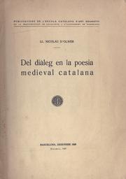 Cover of: Del diàleg en la poesia medieval catalana.