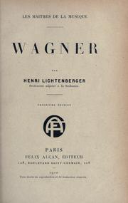 Cover of: Wagner by Henri Lichtenberger
