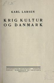 Cover of: Krig, kultur og Danmark