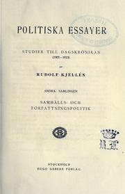 Cover of: Politiska essayer: studier till dagskrönikan (1907-1913)