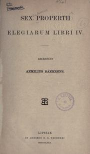 Cover of: Elegiarum libri 4. by Sextus Propertius