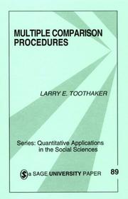 Cover of: Multiple comparison procedures