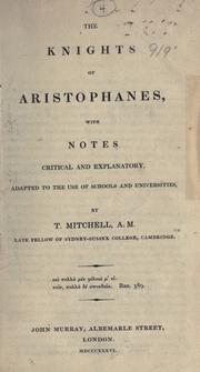 Cover of: The  knights of Aristophanes. by Aristophanes