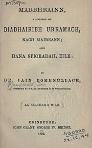 Cover of: Marbhrainn: a rinneadh air diadhairibh urramach, nach maireann; agus Dana sioradail eile