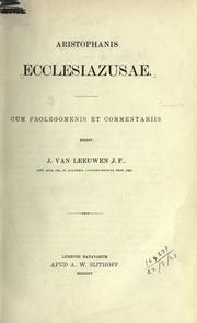 Cover of: Ecclesiazusae. by Aristophanes