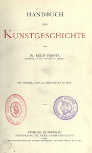 Cover of: Handbuch der Kunstgeschichte.