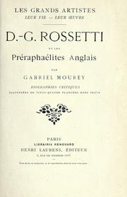 Cover of: D.-G. Rossetti et les Préraphaélites anglais by Gabriel Mourey, Gabriel Mourey