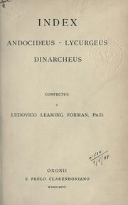 Index Andocideus, Lycurgeus, Dinarcheus by Lewis Leaming Forman