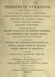 Cover of: Theocriti Syracusii quae supersunt. by Theocritus