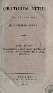Oratores attici by Immanuel Bekker