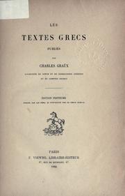 Cover of: Les textes grecs by Charles Henri Graux