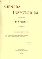 Cover of: Genera insectorum. by Philogène Auguste Galilée Wytsman