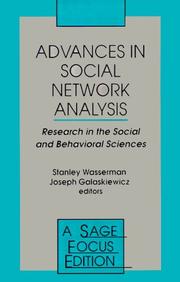 Cover of: Advances in social network analysis by Stanley Wasserman, Joseph Galaskiewicz, editors.